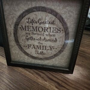 Elegant Brown Framed Family Quote Wall Art